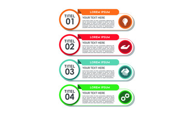 Modern four steps infographics template design