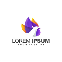 awesome bird gradient logo design