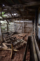 Fototapeta na wymiar Old Barn with broken wood
