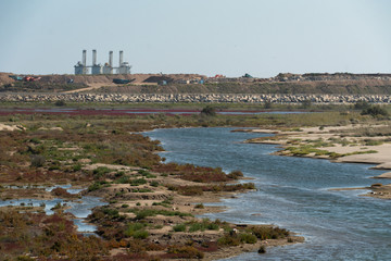 Barcelona Harbour from Llobregat Delta