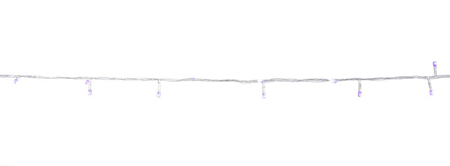 String of Christmas lights on white background