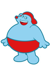 Cute polar bear mascot cartoon character