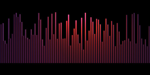 Music abstract background with red dynamic waves. Sound waves template. music equalizer. 3d rendering