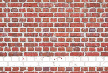 赤煉瓦の壁、白い線