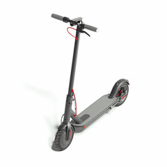Electric scooter isolated on white background. eco alternative transport concept. 3d rendering. Minimalism.