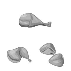 Isolated object of cuisine and bird logo. Collection of cuisine and poultry vector icon for stock.