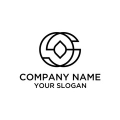 Letter OS With Leaf Abstract Logo Template