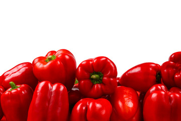Fresh red bell pepper isolated on white background. Copy space.