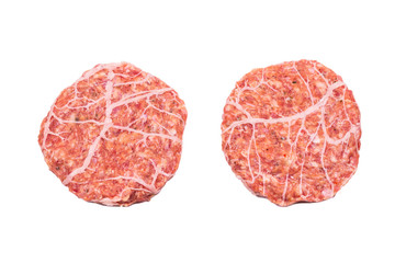 Burger cutlet isolated on white.