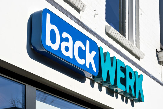 ZAANDAM, NETHERLANDS - February 22, 2018: BackWerk sign at branch. BackWerk is the inventor of the self-service bakery, has over 340 sales outlets across Europe and is owned by Swiss Valora Group.