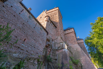 Orschwiller, France - 09 19 2019: Walls and dungeons of the castle of Haut-Koenigsbourg