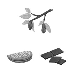 Vector design of dessert and sweetness logo. Collection of dessert and product stock symbol for web.