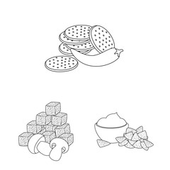 Isolated object of taste and crunchy icon. Set of taste and cooking stock symbol for web.