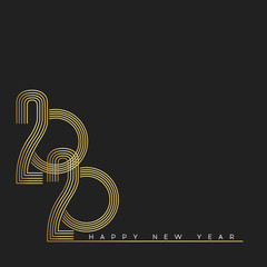 Happy New Year 2020. Modern 2020 Text Design.Vector New Year illustration.
