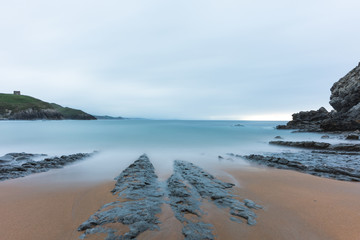Amazing long exposure beach in spain landscape