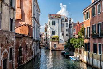 Fototapeta na wymiar The famous and unique Venice surrounded by water and canals, Italy