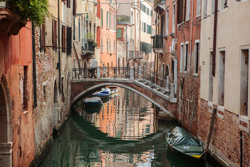 Plakat One of the many canals in Venice, Italy