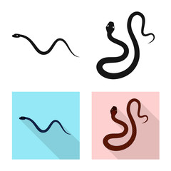 Vector design of mammal and danger logo. Set of mammal and medicine stock symbol for web.