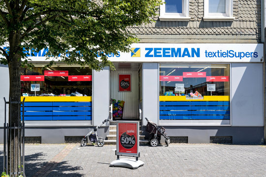 GUMMERSBACH, GERMANY - June 29, 2018: Zeeman branch. Zeeman is a Dutch budget clothing retailer with around 1,200 stores in the Netherlands, Germany, Belgium, France and Luxembourg.