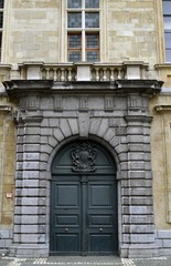 Old closed door - architectural detail from Antwerp, Belgium