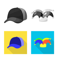 Isolated object of clothing and cap symbol. Set of clothing and beret vector icon for stock.