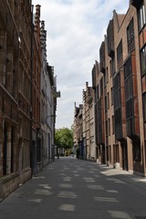 Picturesque street in the old city of Antwerp, Belgium
