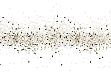 Silver sequins isolated on white background. Silver confetti.