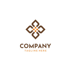 Fototapeta premium Four Square Abstract Flower Business Company Logo Design