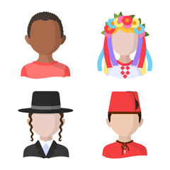 Vector illustration of nation and race symbol. Collection of nation and user stock vector illustration.