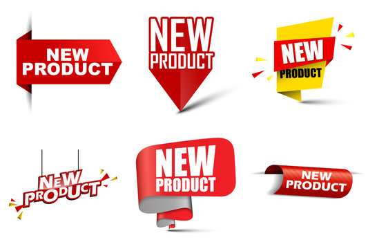 set vector banners new product
