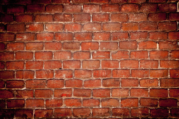 Fototapeta na wymiar Old brick wall background. Free space for text and design.