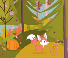 hello autumn leaves season poster