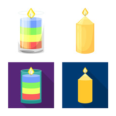 Vector design of relaxation and flame icon. Collection of relaxation and wax stock vector illustration.