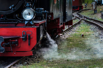 Obraz premium A small steam locomotive, Small beautiful steam locomotive