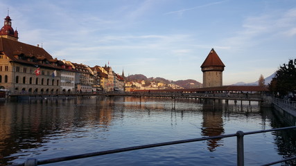 Naklejka na ściany i meble Chapel Bridge, Lucerne, Switzerland