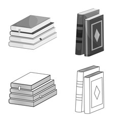 Vector design of training and cover icon. Set of training and bookstore vector icon for stock.