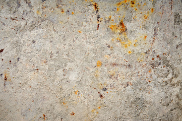 Cement on rusty metal for background