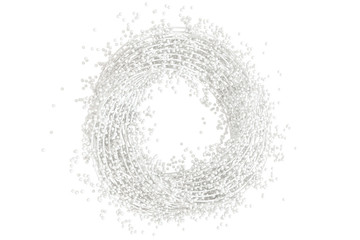A mass of flowing spheres with white background, 3d rendering.