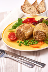 Stuffed bell peppers with minced meat, restaurant food