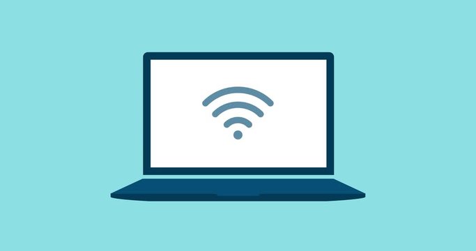 Wi-fi symbol on a laptop