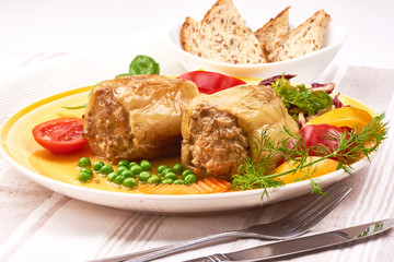 Stuffed paprika with minced meat, restaurant food