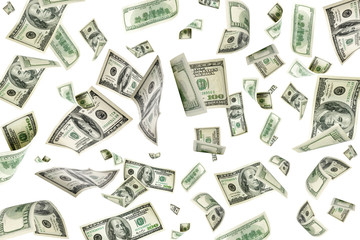 Money falling. American money. Washington american cash, usd bac