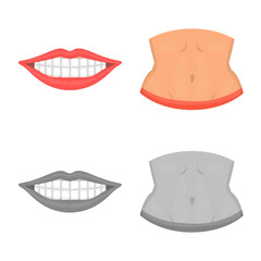 Vector design of body and part logo. Set of body and anatomy vector icon for stock.