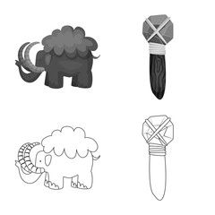 Isolated object of evolution and prehistory symbol. Collection of evolution and development vector icon for stock.