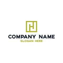 Letter H Company and Square Logo Design Simple Clean and Adult