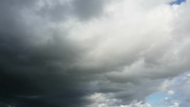 Time lapse storm clouds forming on sky background