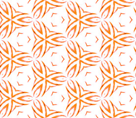 Orange handdrawn seamless pattern. Hand drawn wate
