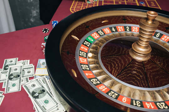 roulette, chips, a table with money, a game of luck in a casino, a lifestyle game