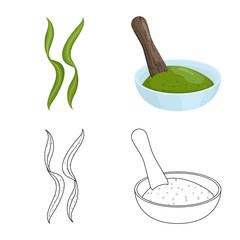 Vector illustration of protein and sea icon. Set of protein and natural vector icon for stock.
