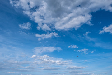White Clouds In the Blue Sky. Natural background with Clouds